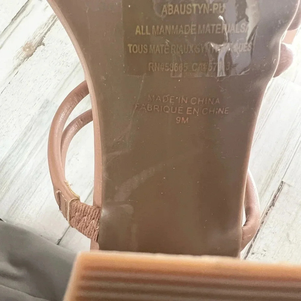 Abound Austyn Tubular Strappy Block Heeled Sandal Tan Mocha Size 9 - Picture 10 of 11